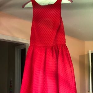 Red polka dot formal dress